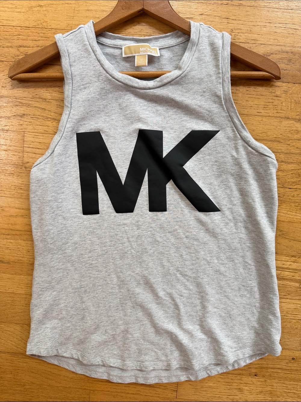 Michael Kors Light Gray Tank Top with Black MK Logo